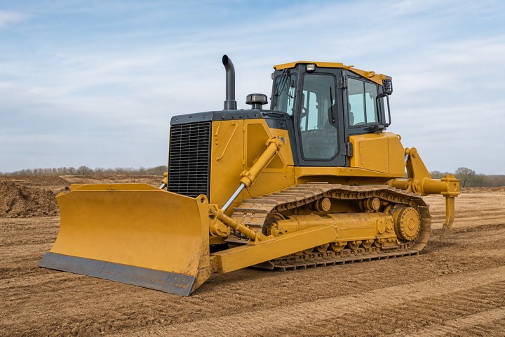 Bulldozer on a construction site