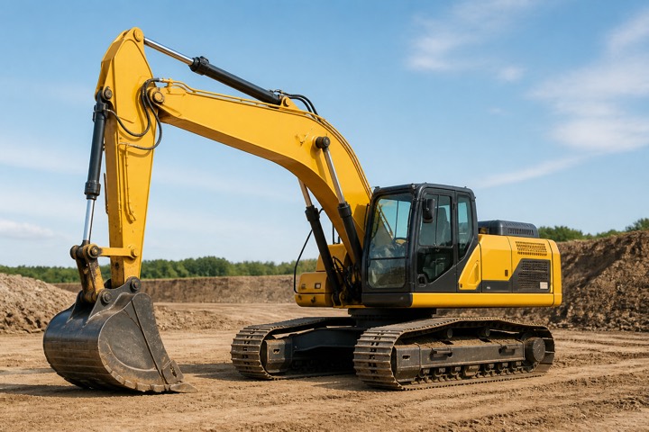 Excavator on a construction site