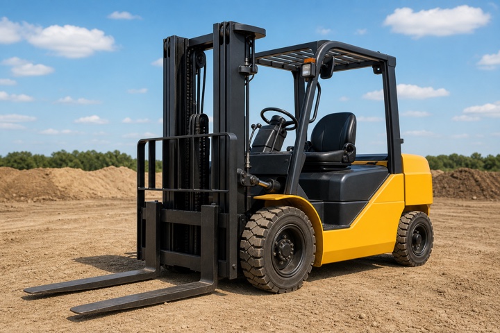Forklift on a construction site