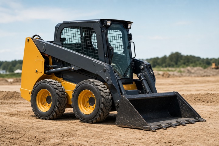 Skid steer loader on a construction site